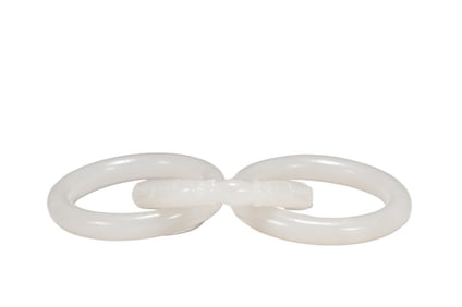 A Qing Dynasty Hetian jade triple jade ring