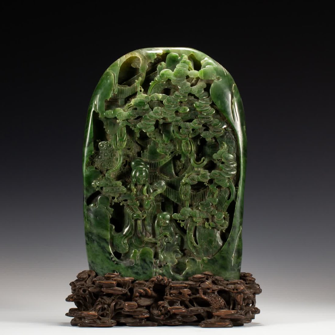 A Qing Dynasty Hetian jasper ornament: Qing Dynasty Hetian jasper ornaments SIZE: L:25cm W:9cm H:34cm (The Dimensions Of All Batches Are Manually Measured.If You Need More Detailed Information, Please Contact Our Customer Service Before Bi