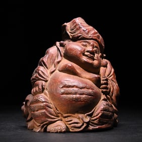 A Qing Dynasty bamboo carving Maitreya Buddha ornament