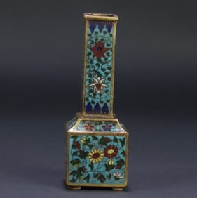 A cloisonné cloisonné entwined flower longneck bottle