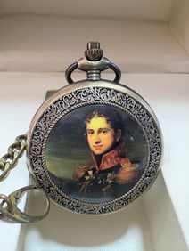 A Western painting alloy pocket watch