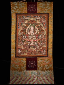 A Ming Dynasty thangka "Four Walls Guanyin"