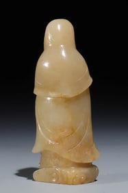 A piece of Qing Dynasty Hetian jade standing Guanyin