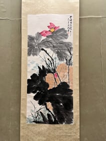 A picture of Pan Tianshou's lotus flowers