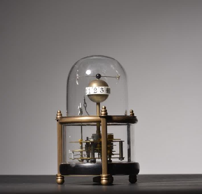 A piece of foreign exchange period copper tire painting enamel lotus flower swimming fish mechanical (1 of 9)