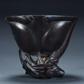 Qing Dynasty rosewood carving "bionic cup