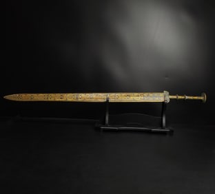 A Warring States bronze Cuojin bamboo sword