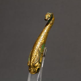 A Han Dynasty bronze Cuojin belt hook