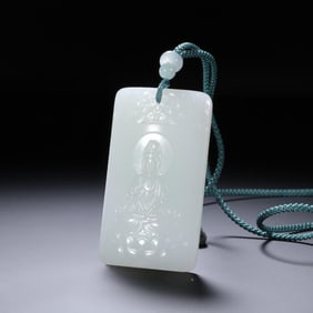 A Qing Dynasty Hetian white jade jade pendant