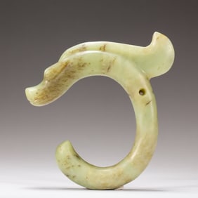 A piece of ancient jade C-shaped dragon
