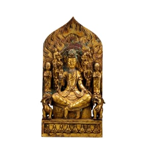 A bronze gilt Buddha statue of the Qing Dynasty