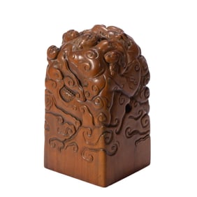 A Qing Dynasty sandalwood seal