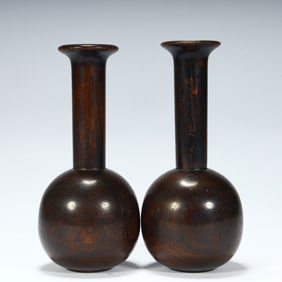 Qing Dynasty rosewood long-necked gallbladder bottle