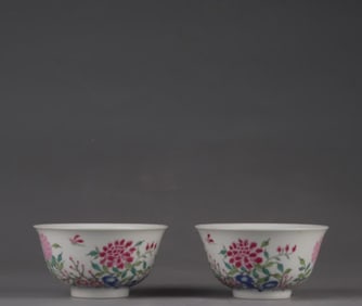 A piece of Qingxian Feng pastel flower bowl