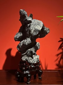 A piece of Qing Dynasty Lingbi stone Qing for the study of Shanzi