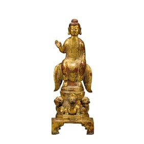 A bronze gilt Buddha statue