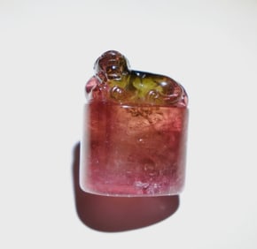A Qing Dynasty tourmaline Tianlu beast button seal