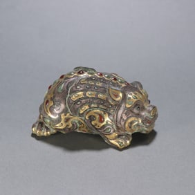 A war Han bronze gold and silver beast