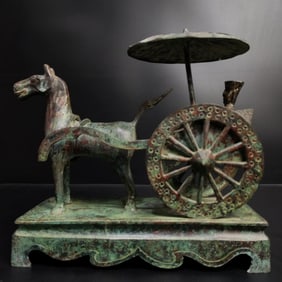 A Warring States bronze horse-drawn carriage