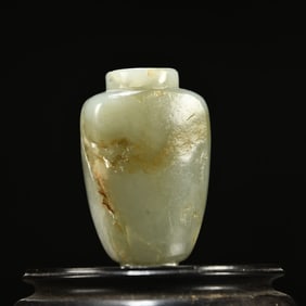 A piece of Hetian jade seed material snuff bottle