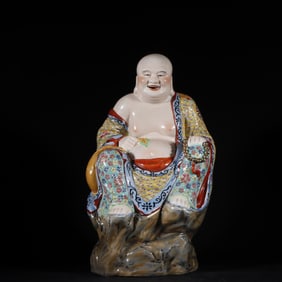 A pastel Buddha statue of Zeng Longsheng