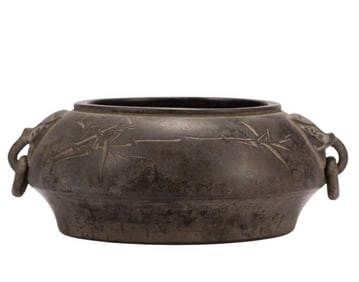 A Qing Dynasty purple sand incense burner