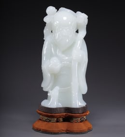 A Qing Dynasty Hetian jade birthday star ornament