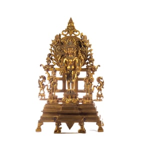 A bronze gilt Buddha statue of the Qing Dynasty