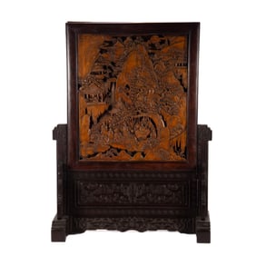 A Qing Dynasty bamboo carving character story interlude