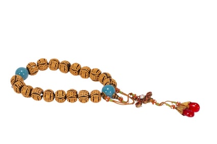 A piece of Qing Dynasty agarwood inlaid silver gilt handheld