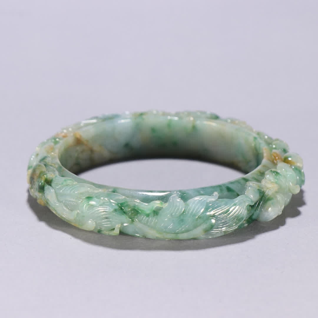 A jade phoenix pattern bracelet - 4