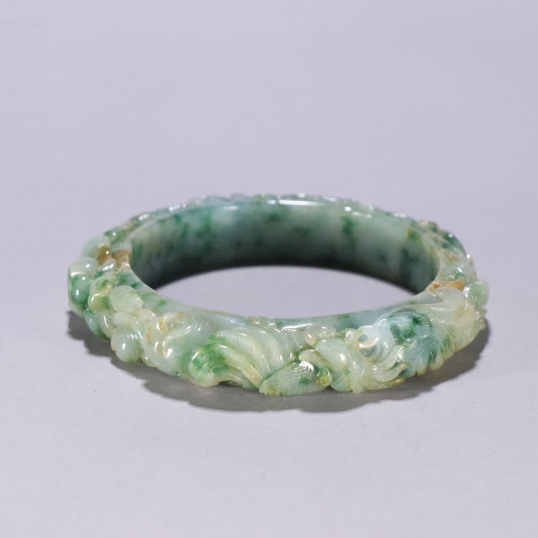 A jade phoenix pattern bracelet - 8