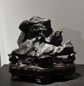 A Qing Dynasty Lingbi stone literati Shanzi study ornament