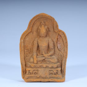 Tibetan Buddhist Vajra Buddha rubbing the statue,