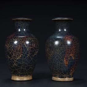 Song Dynasty Jun kiln kiln glazed bottle (a pair)