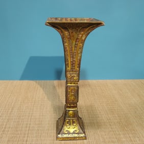A piece of bronze-Cuojin flower cup