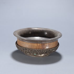 A silver wooden bowl