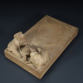 Stone carving auspicious beast inkstone