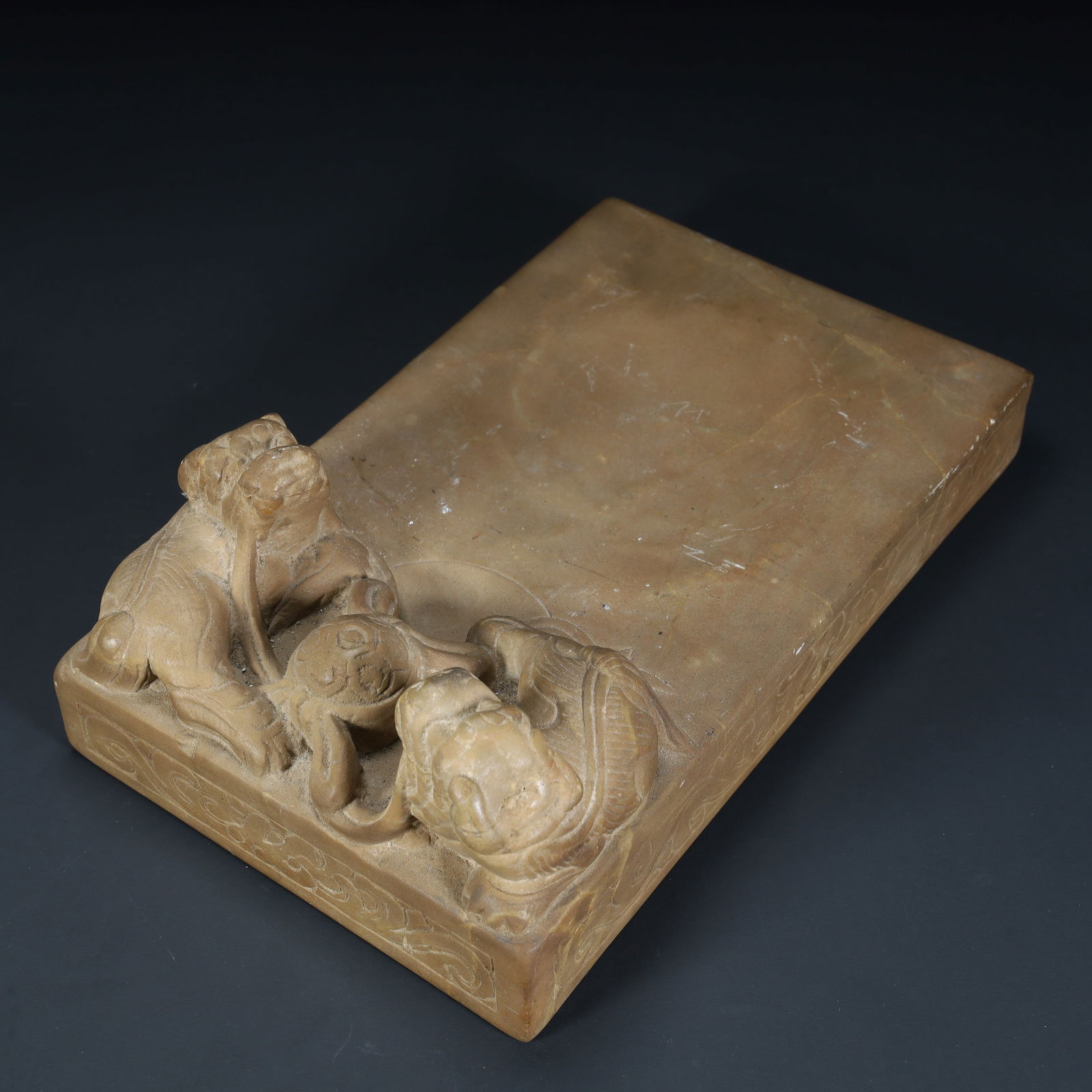 Stone carving auspicious beast inkstone (1 of 11)
