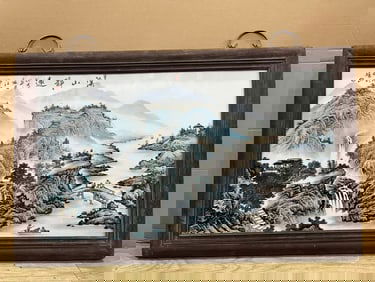 A porcelain panel painting of the Eight Friends of Zhushan "Wang Yeting" Xishan Jingyuan