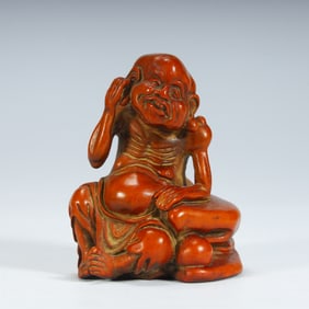 Qing Dynasty boxwood arhat ornament