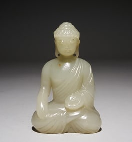 A piece of Qing Dynasty Hetian jade Shakyamuni