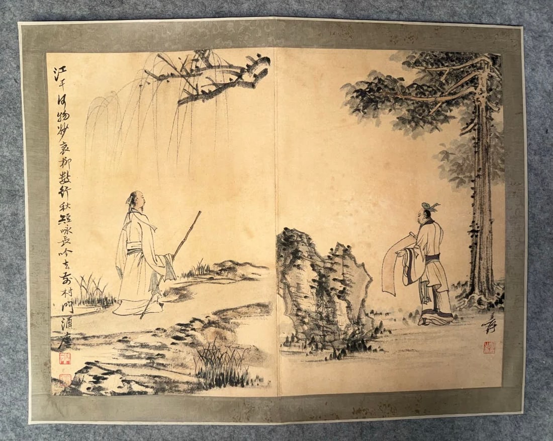 A picture of Zhang Daqian's high scholars and ladies: Zhang Daqian's atlas of high scholars and ladies SIZE: Album page 47x30cm (The Dimensions Of All Batches Are Manually Measured.If You Need More Detailed Information, Please Contact Our Customer Servic