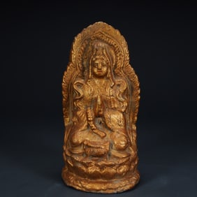 Gayabra clay sculpture gilded to the statue of the Bodhisattva