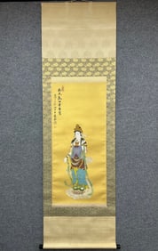 A gold picture of Zhang Daqian's Guanyin