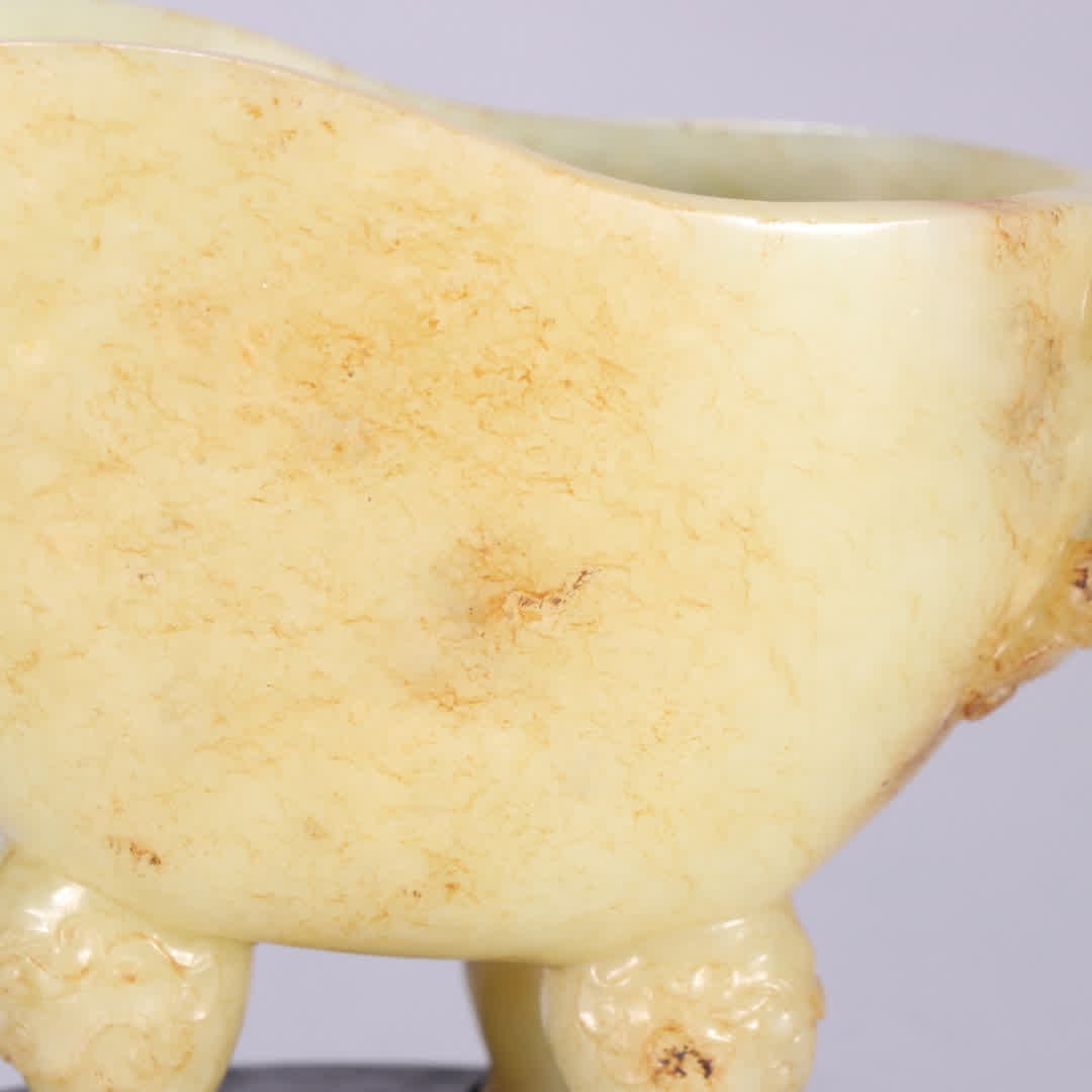 A Ming Dynasty Hetian jade dragon pattern cup - 5