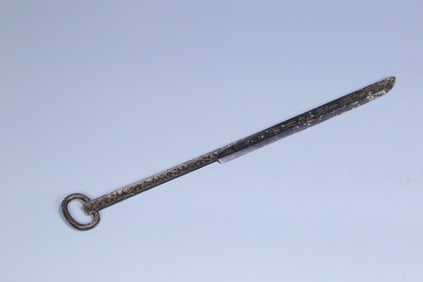 A piece of war Han cold weapon Cuo Jin Yin ring head knife