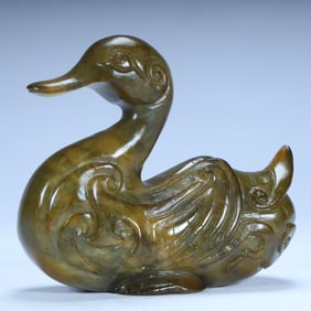 Dai Hetian jade duck ornament