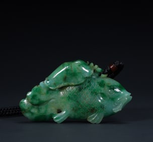 Qing Dynasty jade "more than a year" carving