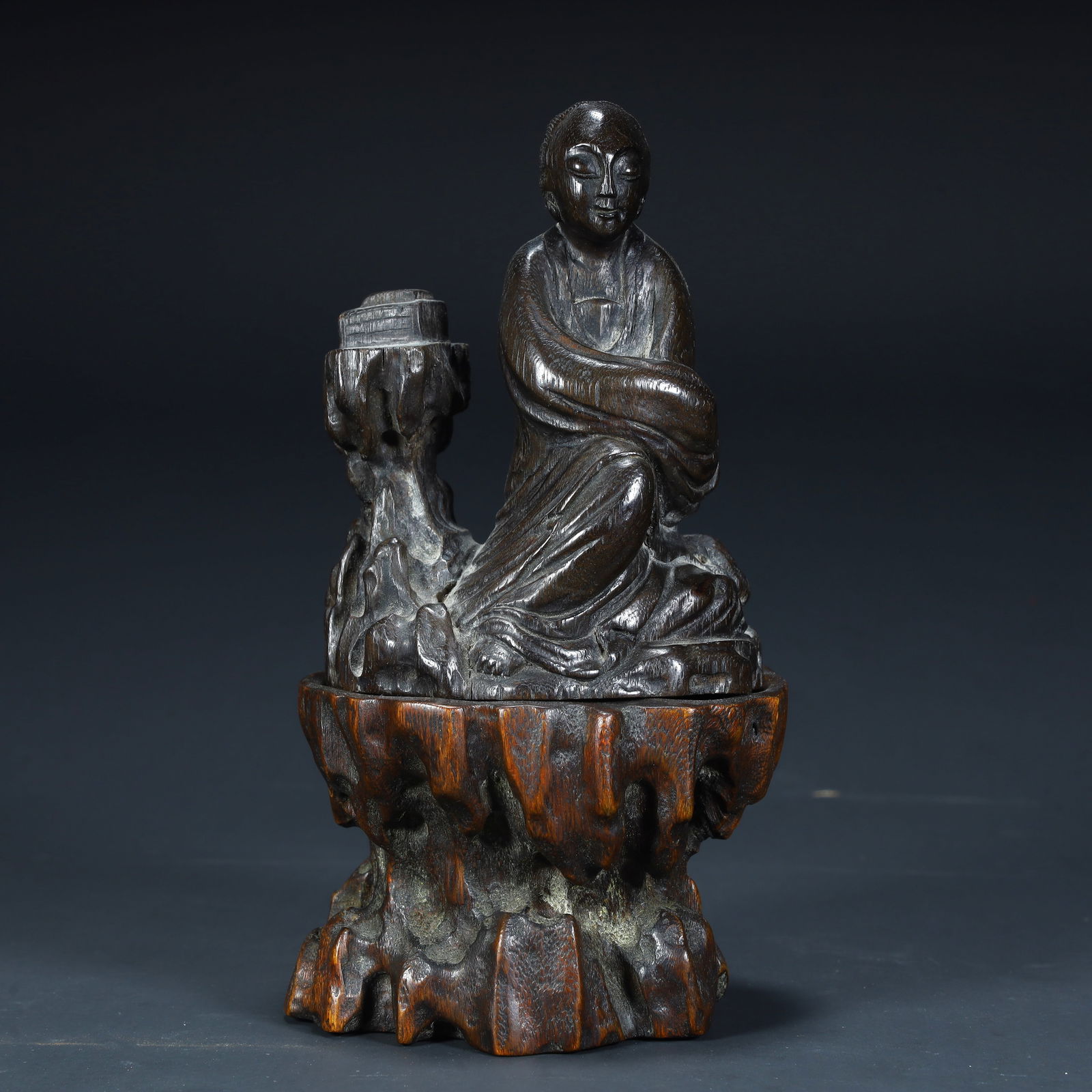 Late Qing Dynasty agarwood Guanyin seated statue aromatherapy (1 of 11)